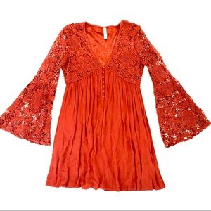 American Rag Boho Lace Bell Sleeve Dress